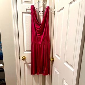 Hot Pink Cowlneck backless dress size Medium